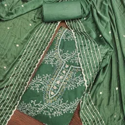 KIMISHA Embroidered Organza Unstitched Dress Material image 2