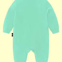 The Peppy Tend 100% Cotton Full Sleeves Yippie Its My 1st Birthday Text Printed Romper - Sea Green image 3