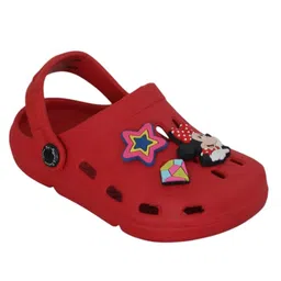 Disney by Yellow Bee Solid Perforated Minnie Mouse Clogs With Star & Gem Charms - Red image 3