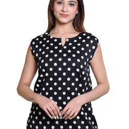 Ogarti Women Polka Dot Print Georgette Top-picture-10