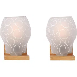 1ST TIME White & White Printed Wood Contemporary Abstract Shaped Shaped Wall Lamp-picture-30