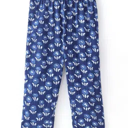 Babyhug 100% Cotton Woven Three Fourth Sleeves Kurti & Palazzo Set with Dupatta Floral Print - Indigo image 5