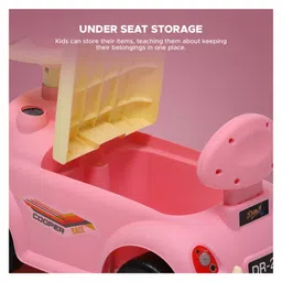 Dash Car Ride-On For Kids With Headlights Music Under Seat Storage Big Wheels And Push Handle Ideal Ride-On for 1+ Years Kids 20 kg Capacity Durable Blue Baby Toy Car image 5