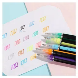 Bunie Glitter Neon Color Pen Set12 Pcs Multicolor image 5
