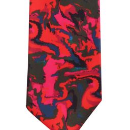PELUCHE Red & Navy Blue Printed Broad Tie-picture-35
