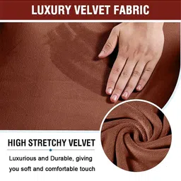 Cortina BrownVelvet SingleSeaterSofa Cover With Arms image 4