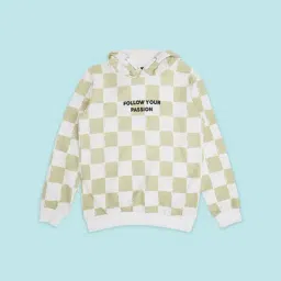 Pantaloons Junior White & Cream Cotton Chequered Full Sleeves Sweatshirt-picture-2