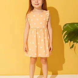 Kidbea Girls Cotton Summer Printed Casual Wear Frock-picture-11