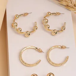 Bohey by KARATCART Contemporary Half Hoop Earrings-picture-33