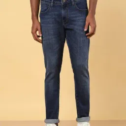 Wrangler Dark Blue Cotton Skinny Fit Jeans-image-52
