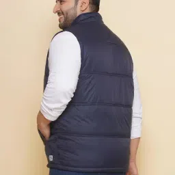 John Pride Navy Regular Fit Plus Size Padded Jacket image 2