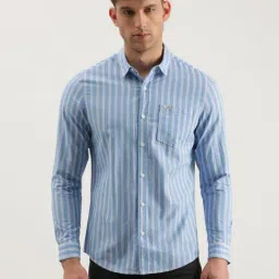 Lee Blue Slim Fit Striped Shirt-picture-13