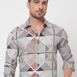 Mufti Men Slim Fit Opaque Printed Casual Shirt-picture-30