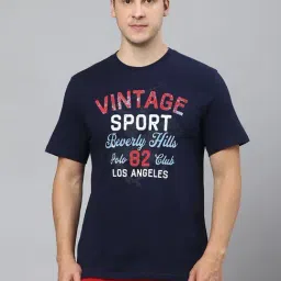Beverly Hills Polo Club Navy Regular Fit Cotton Crew T-Shirt-image-18