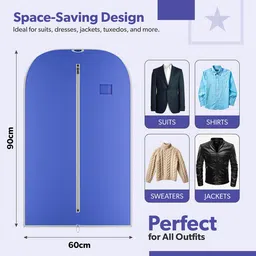 Kuber Industries Blue & White 24 Pieces Suit Organisers image 5