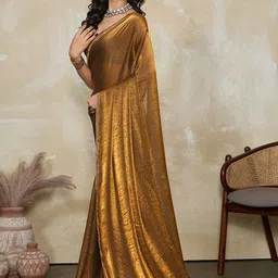 VASTRA-THE FACTORY STORE Beads and Stones Embellished Border Tissue Saree image 4