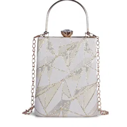 NORVE Embellished Box Clutch With Twist Closure-image-15