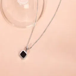 GIVA 925 Silver Squared Up Pendant With Link Chain-picture-22