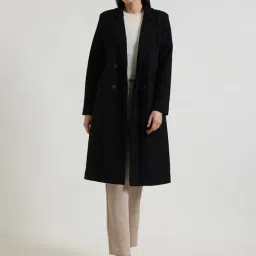 Fablestreet Black Polyester Overcoat image 4