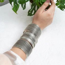 Teejh Silver-Plated Mainalia Stacked Bracelets for Women - Set of 3-picture-48
