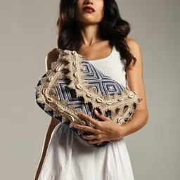 ENSAC Women Self Design Lace Sling Bag with Tasselled-picture-50