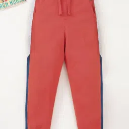Ed-a-Mamma Kids Red Cotton Cut N Sew Joggers-image-8