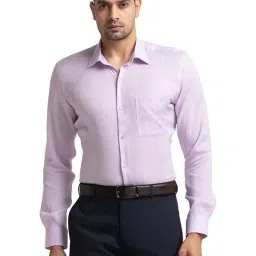 Raymond Light Purple Linen Contemporary Fit Shirt-image-4