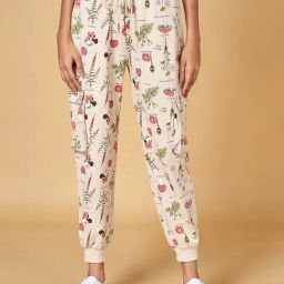 Honey by Pantaloons Beige Cotton Printed Joggers-picture-18