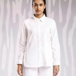 House of Manaa White Handpainted Shirt-image-0