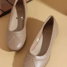 Carlton London Women's Taupe Ballerina Shoes-picture-24