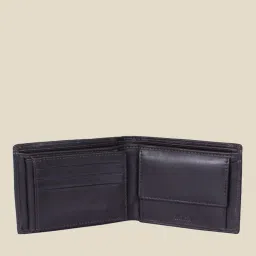 Kara Dark Brown Solid Bi-Fold Leather Wallet image 3