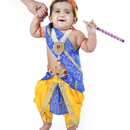 Itsmycostume Janmashtami Theme Lace Embellished Sri Krishna Costume Set - Blue-picture-12