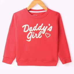 Bodycare Fleece Knit Full Sleeves Sweatshirt Text Print -Red-picture-5