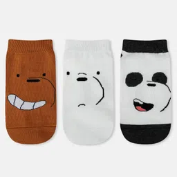 SOCKSXPRESS Cotton Pack Of 3 We Bare Bears Featuring Characters Designed Socks - Black White & Brown-picture-38