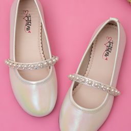 Toothless Pearls Embellished Ballerinas - White-picture-40