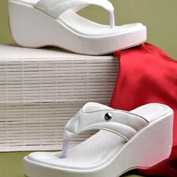 Shoetopia Colour Blocked Platform Heel Sandals - White-picture-19