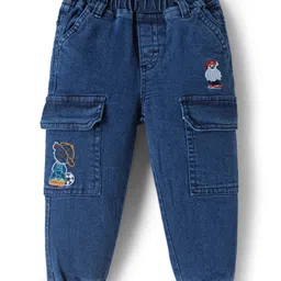 Mark & Mia Cotton Lycra Full Length Denim Jeans With Embroidery Detailing - Navy Blue-picture-11