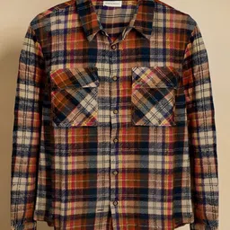 PURPLE UNITED KIDS Twill Woven Full Sleeves Tartan Checked Shirt - Orange & Multi Colour image 1