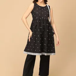 The Woman Store Printed Round Neck Pure Cotton Tunic With Trousers Co-Ords-image-76