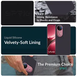 SPRIG Solid Printed Vivo V50e 5G Back Case Mobile Accessories image 4