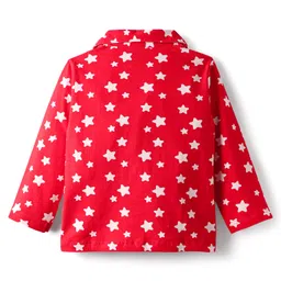 Babyhug Disney Single Jersey Knit Full Sleeves Night Suit With Minnie Mouse Print - Red image 3