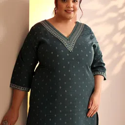 EXTRA LOVE BY LIBAS Ethnic Motifs Thread Work Kurta-picture-17