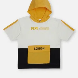 Pepe Jeans Boys Colourblocked Hood Pure Cotton Oversized T-shirt-image-86