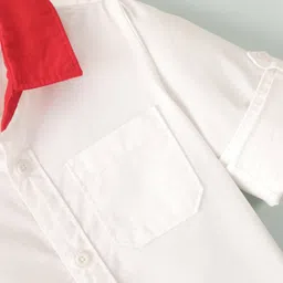 INFINITY Full Sleeves Back Ship Printed Shirt - White image 5