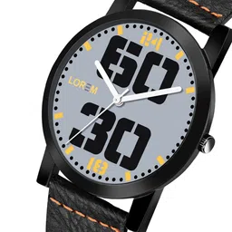 LOREM Men Black Analogue Watch LR47 image 2