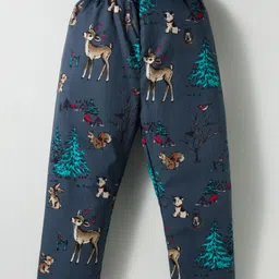 Enfance Core Full Sleeves Animals Printed Coordinating Night Suit Set - Navy Blue image 5