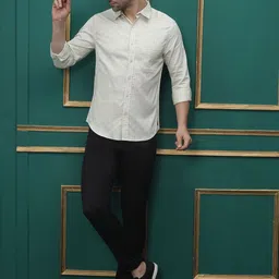 JAKANARY Men Premium Fit Conversational Printed Spread Collar Casual Shirt image 4