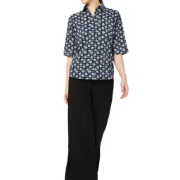 Smarty Pants Navy Cotton Floral Print Shirt image 4