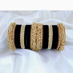 Adiba Fashion Factory Black Glass Artificial Stones Bangle-picture-31