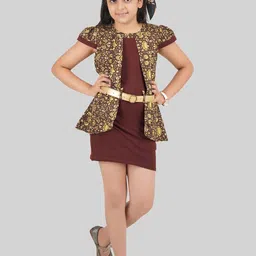 BEING NAUGHTY Girls Floral Printed Crepe Sheath Dress-picture-39